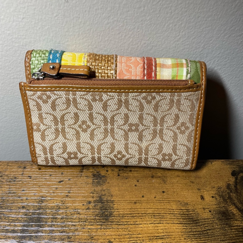 Fossil Multicolor Stripe Patchwork Canvas Wallet … - image 2